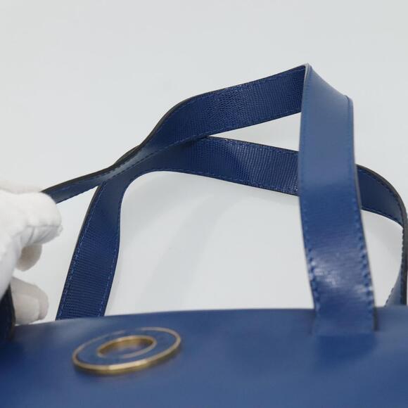 CELINE Shoulder Bag Leather Blue Gold - Picture 8 of 12